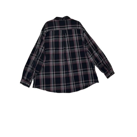 Carhartt size 4XL button-down shirt plaid blaxk/burgundy business  dark academia - Picture 2 of 8